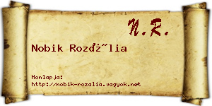 Nobik Rozália névjegykártya